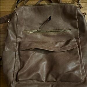 Elegant Tan Leather Backpack